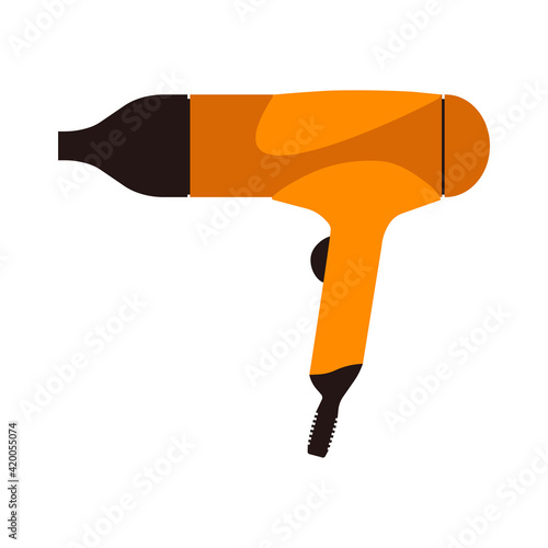 Hair dryer beauty salon hairdresser vector illustration icon isolated white. Fashion hair dryer barber tool equipment symbol style care. Blow appliance electronic design sign accessory salon icon