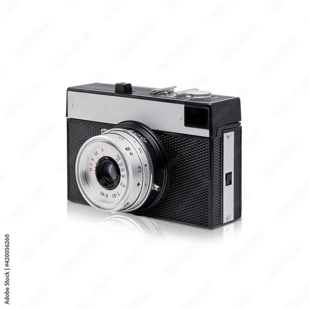 Retro film camera isolated on white background. Retro film camera isolated on white background.