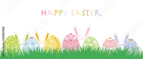 Easter concept. happy easter illustration for web, banner and design. イースター素材、イースター背景デザイン、イースターイラスト