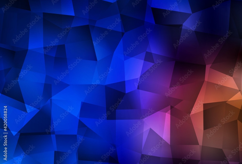 Obraz premium Dark Blue, Red vector shining triangular backdrop.