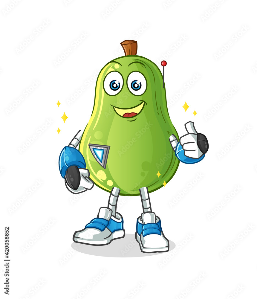avocado robot character. cartoon mascot vector avocado robot character. cartoon mascot vector