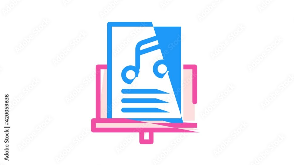 music lesson color icon animation music lesson color icon animation
