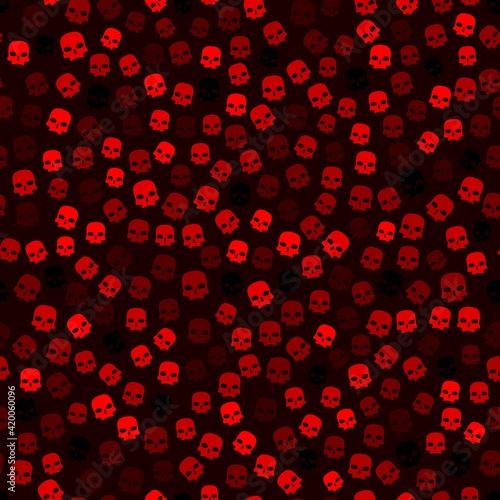 Funny seamless red ruby fire scull pattern background for Halloween