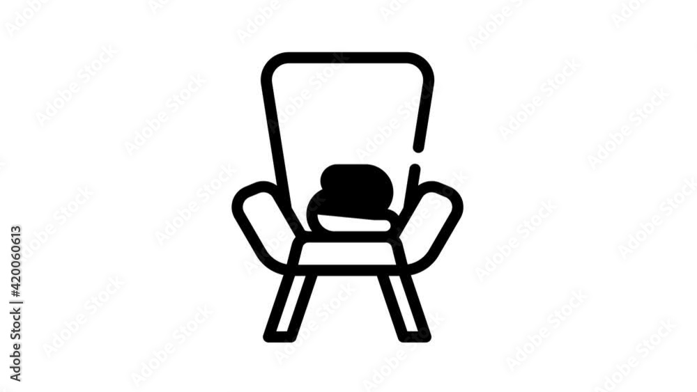 armchair with plaid black icon animation armchair with plaid black icon animation