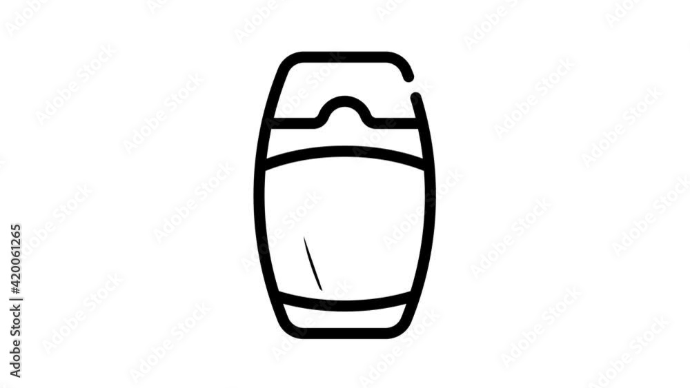 herbal shampoo black icon animation herbal shampoo black icon animation