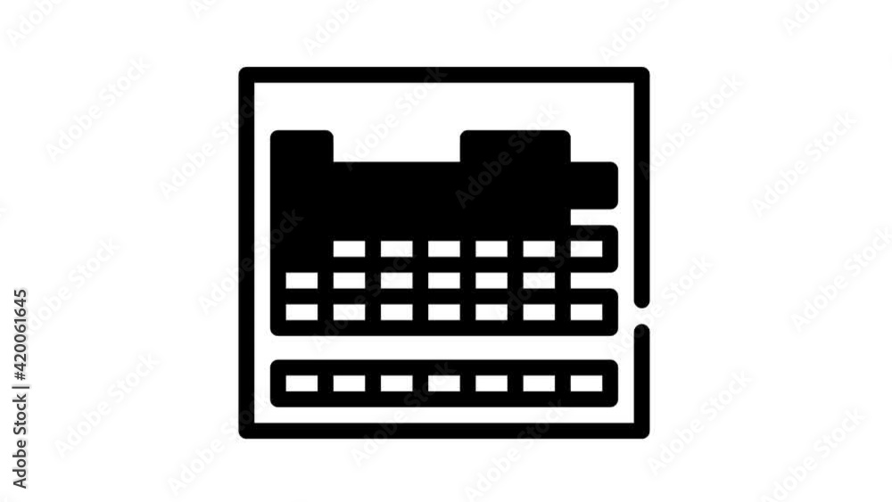 table of chemical elements black icon animation table of chemical elements black icon animation