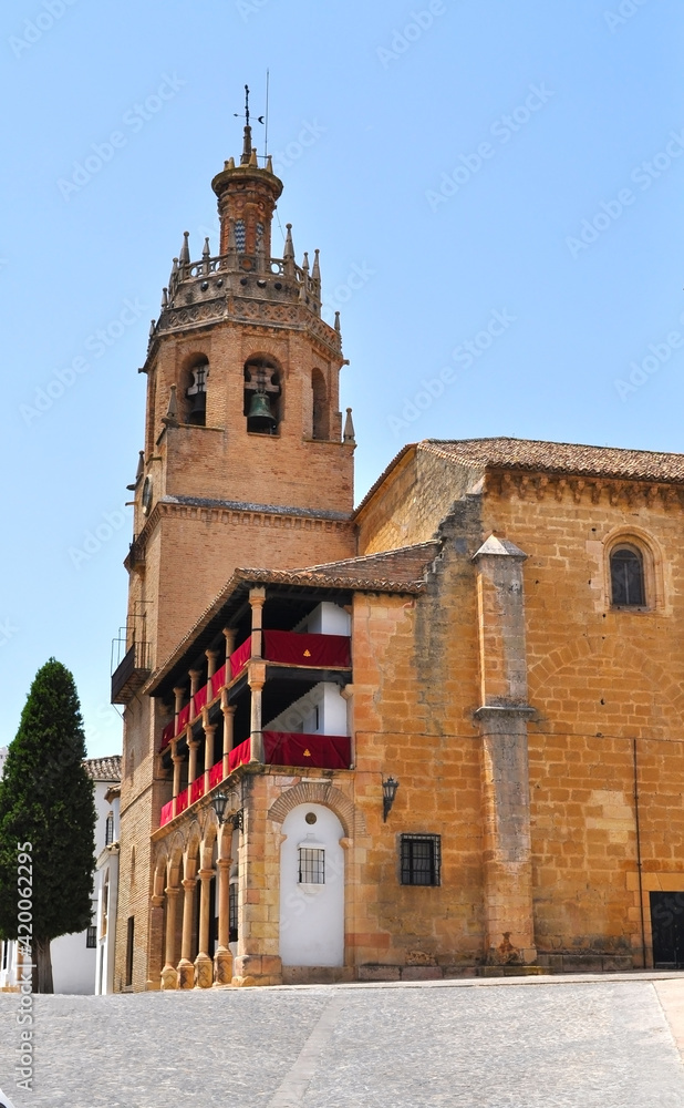 Church with bell tower, Ronda, Spain