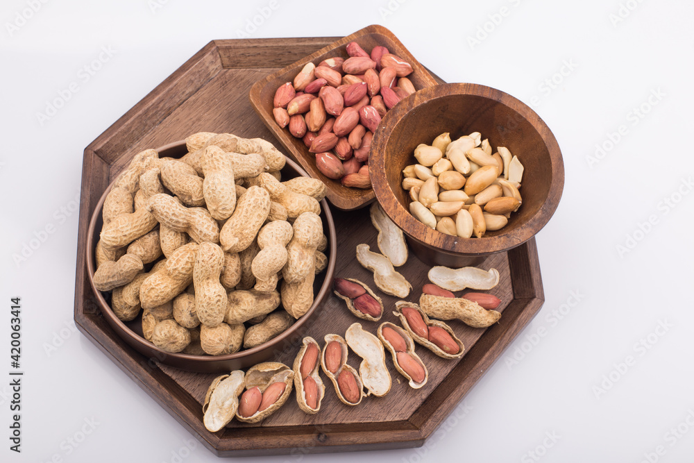 Dried peanuts with shells. Close up image. Dried peanuts with shells. Close up image.