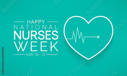 National Nurses week is observed in United states from May 6 to 12 of each year, to mark the contributions that nurses make to society. Vector illustration.