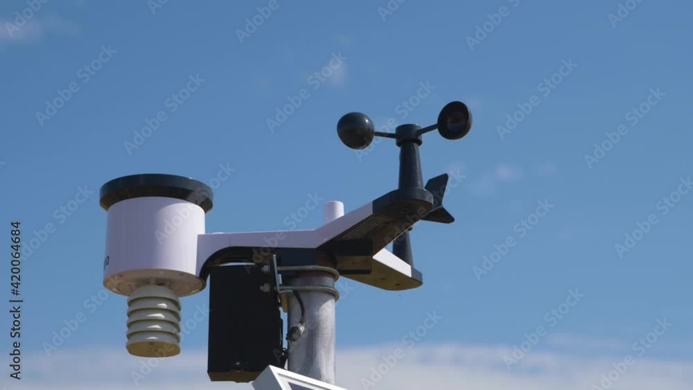 solar-powered weather station in operation solar-powered weather station in operation