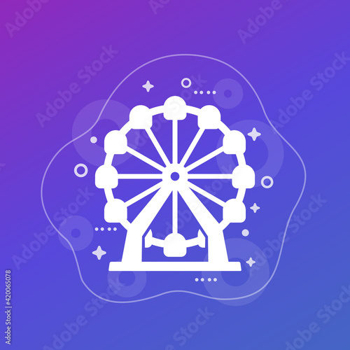 Ferris wheel, amusement park icon