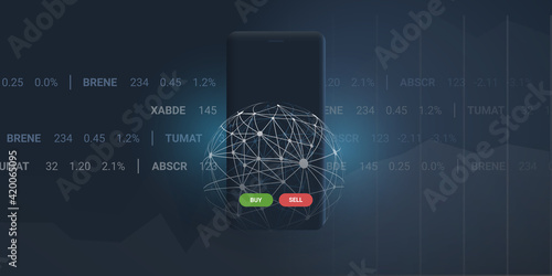 Digital Business and Market Analysis, Stock Trading, Investment Helper Apps, Robo Advisor Concept Design, Vector Illustration