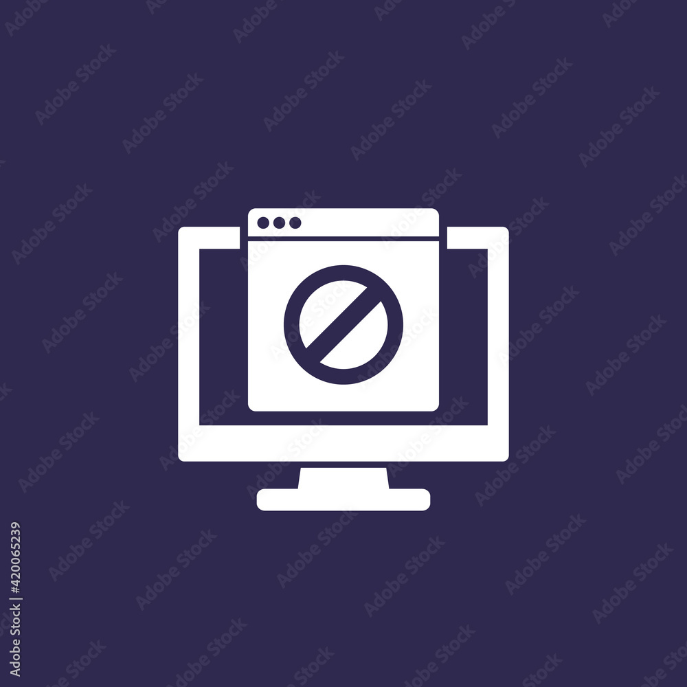 blocked web page vector icon blocked web page vector icon