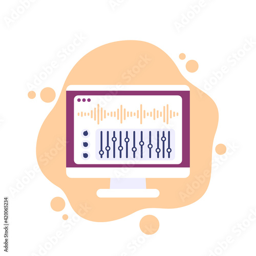 audio and sound editing vector icon
