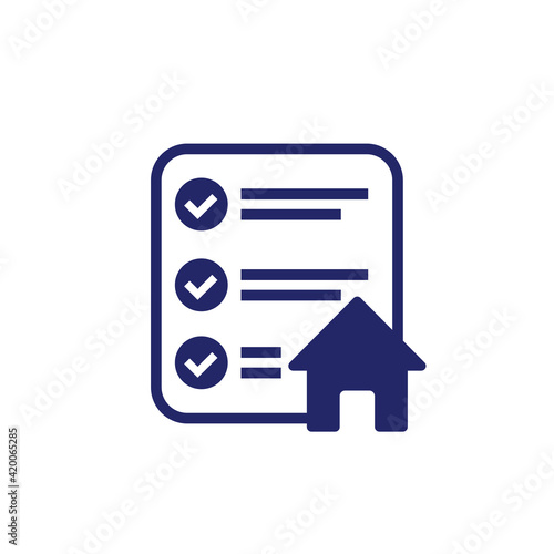 house and checklist icon on white