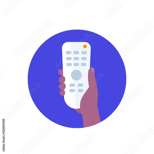 tv remote control, rc in hand, vector icon