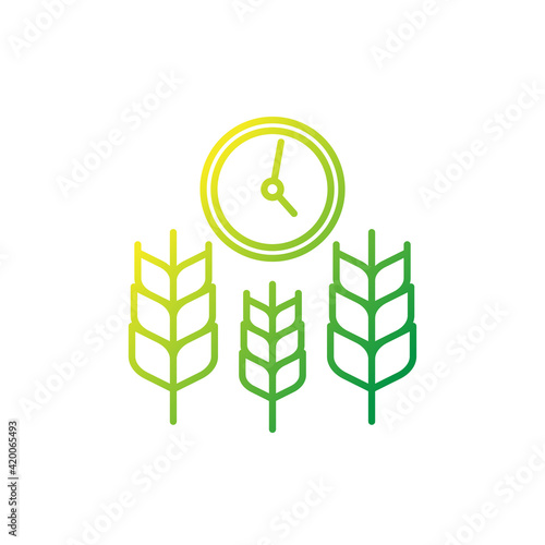 crops and time, farming line icon