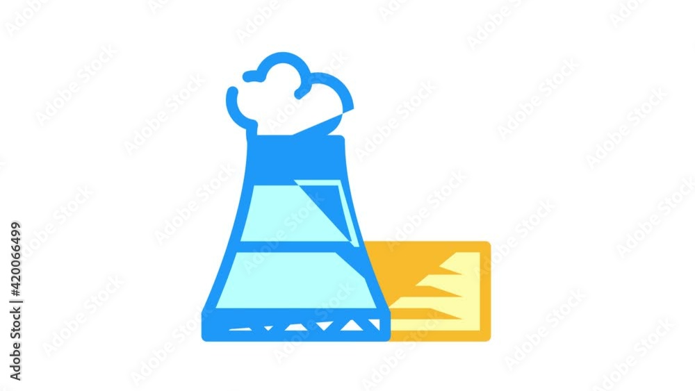 nuclear power station color icon animation nuclear power station color icon animation