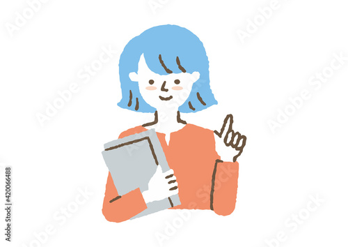 仕事のポイントを教える女性02