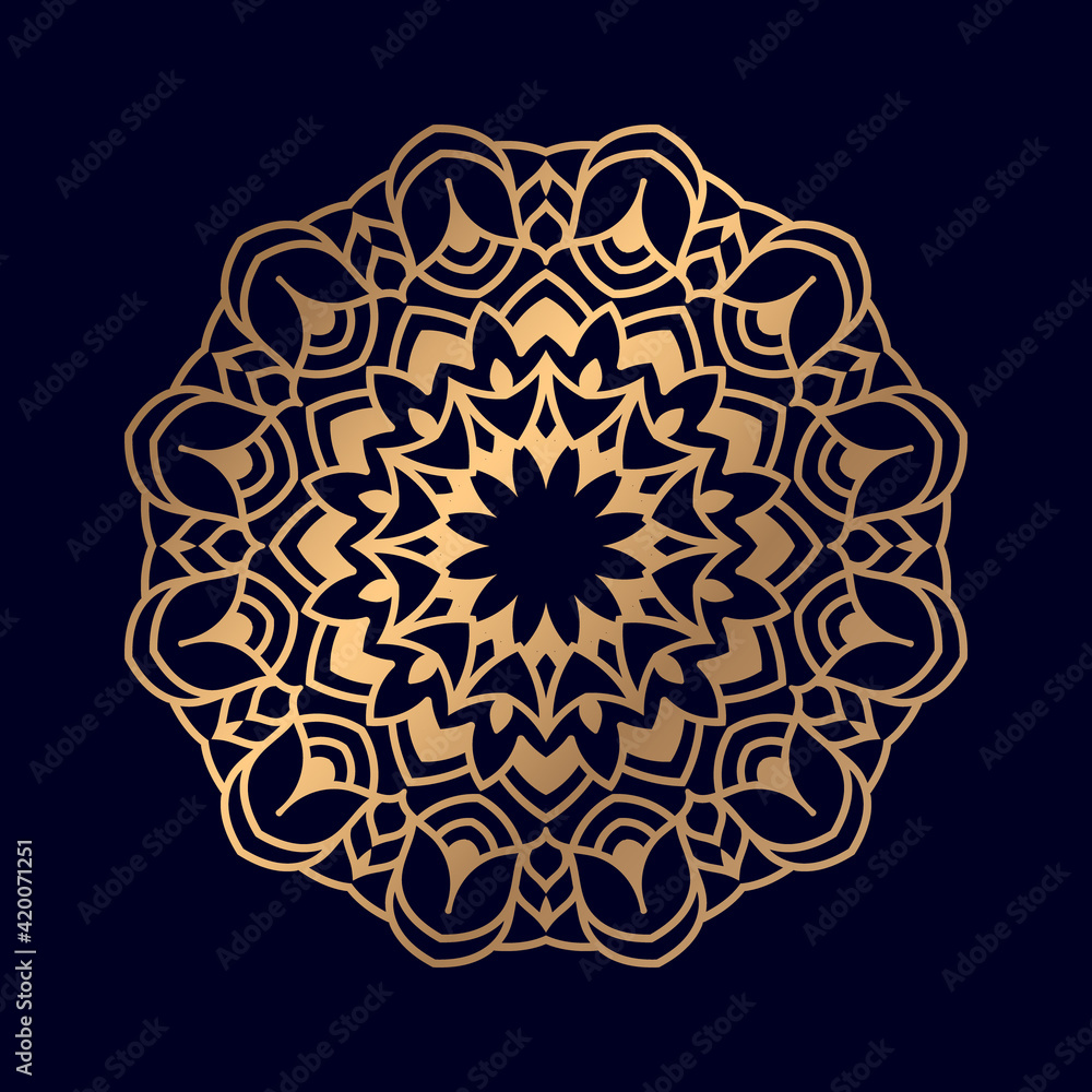 Simple ornamental mandala Vector illustration background design