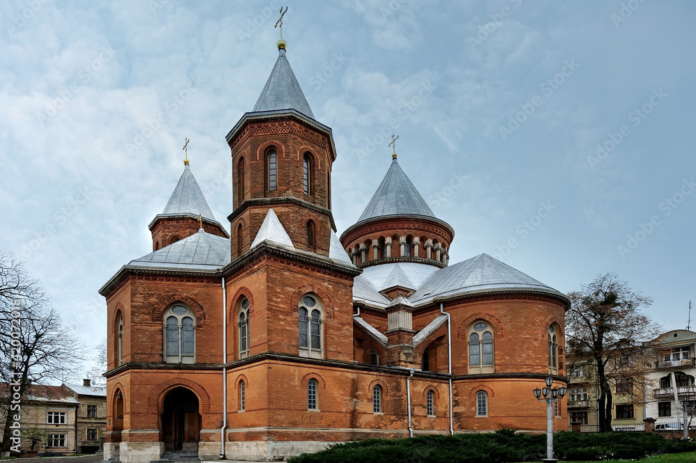 Exterior of Armenian church in Chernivtsi Ukraine