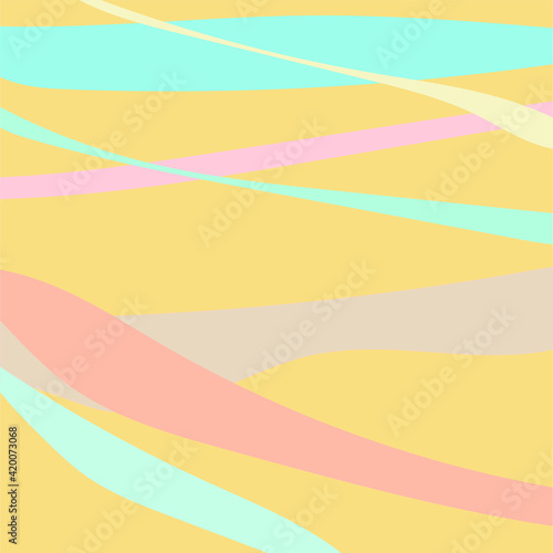  Background in trendy beach shades, cover splash. Simple design with stripes and waves of the sea.