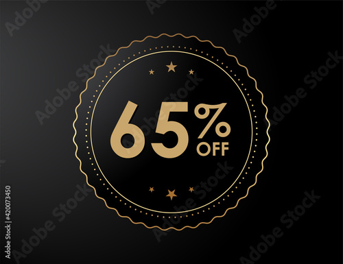 65% off sign, 65 percent Discount special offer vector illustration