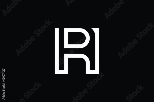 HR logo letter design on luxury background. RH logo monogram initials letter concept. HR icon logo design. RH elegant and Professional letter icon design on black background. H R RH HR