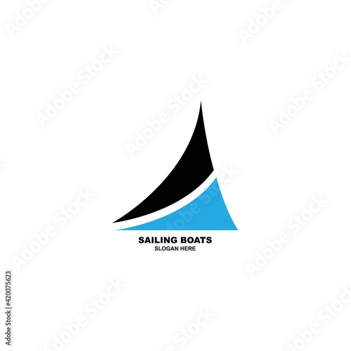 Sailing Boat Logo. Creative design of a sailing yacht logo template vector illustration
