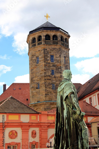 Koenig Maximilian II. Statue im Ehrenhof. Bayreuth, Bayern, Deutschland, Europa  -- 
Maximilian II, King Maximilian II statue, Bayreuth, Bavaria, Germany, Europe photo