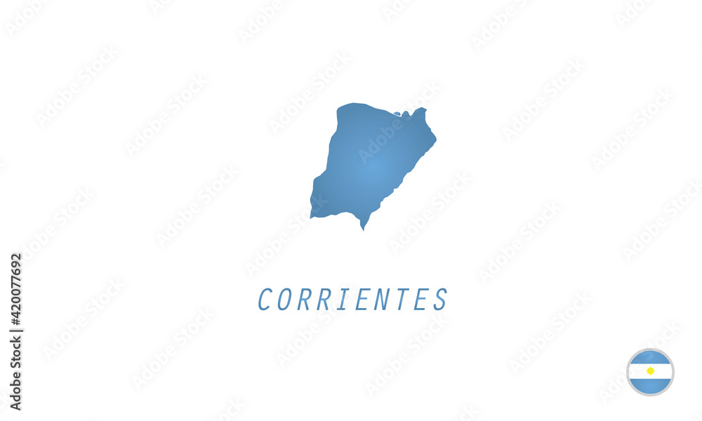 Corrientes map Argentina province region vector illustration