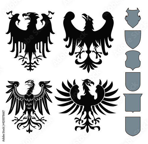 heraldic eagles vector