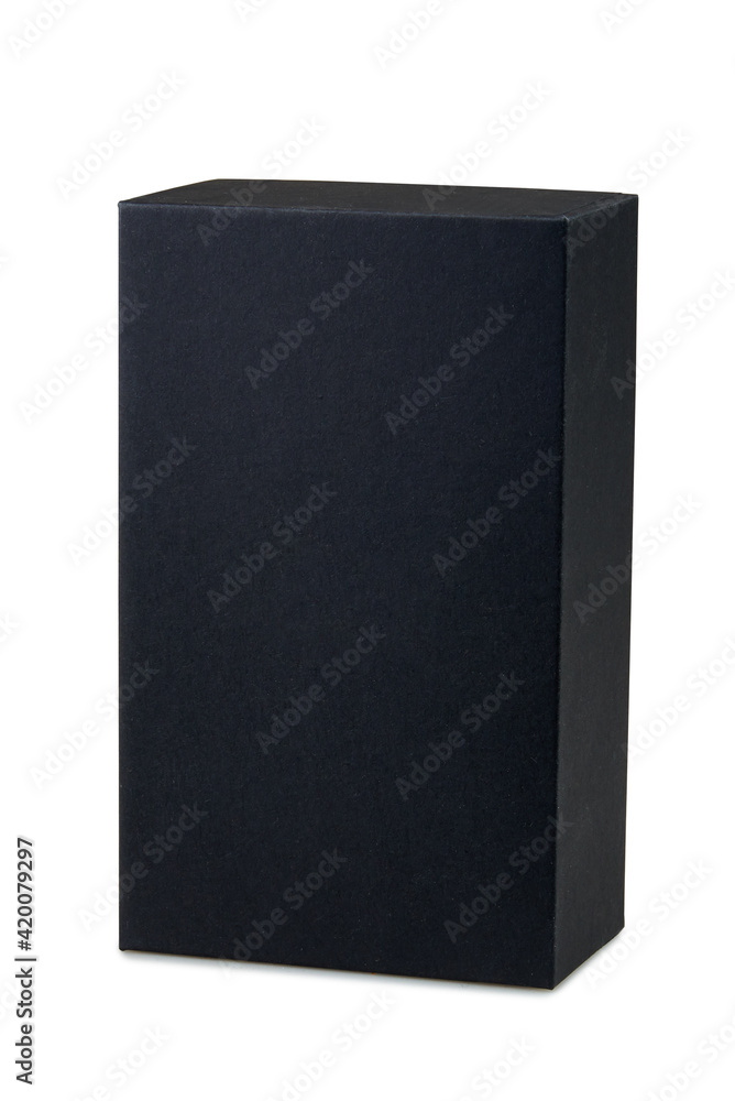 Studio shot of a Small black box isolated on white with clipping path Studio shot of a Small black box isolated on white with clipping path