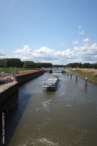 Locks in Twentekanaal in the Netherlands