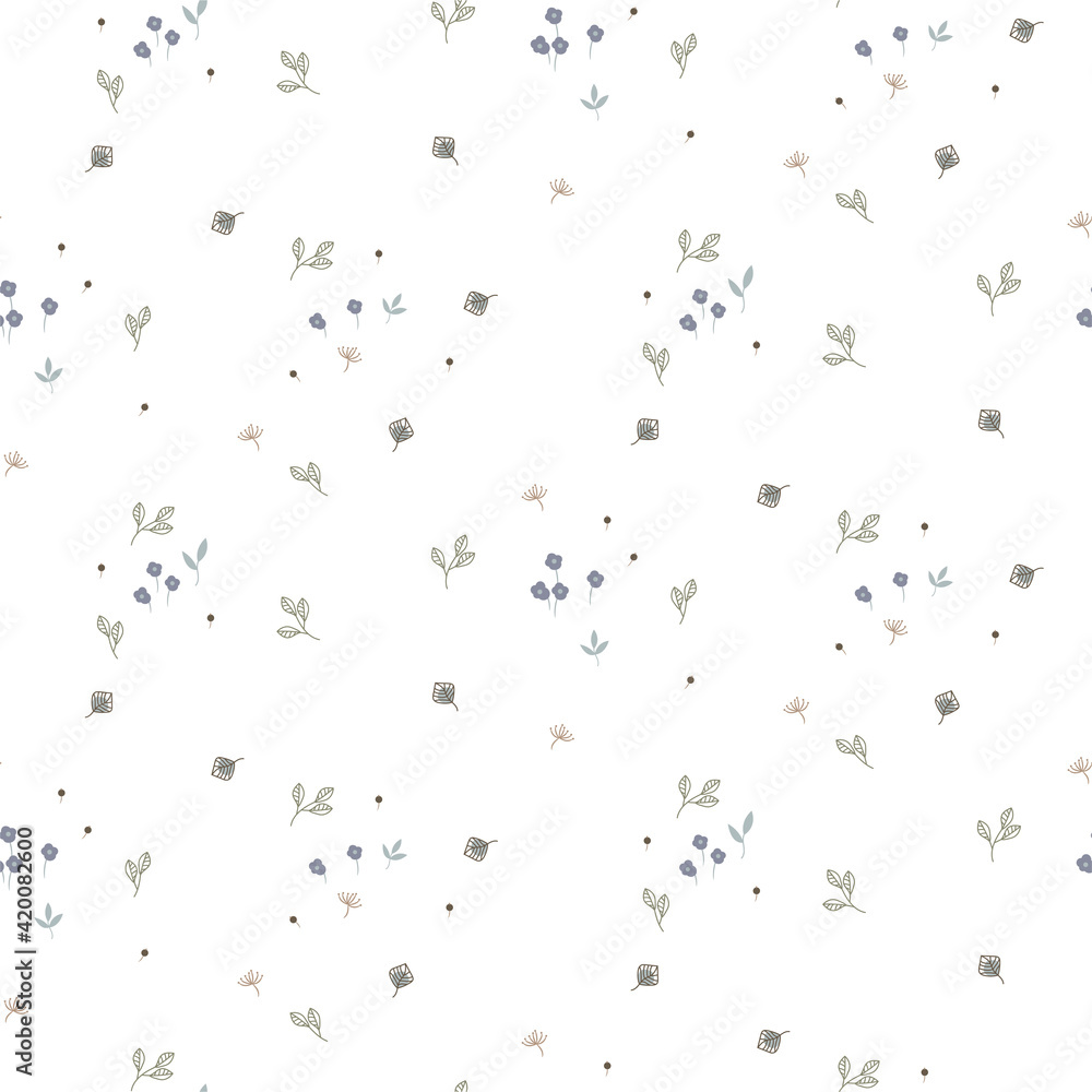 Seamless floral pattern with tiny small flowers on white. Seamless floral pattern with tiny small flowers on white.