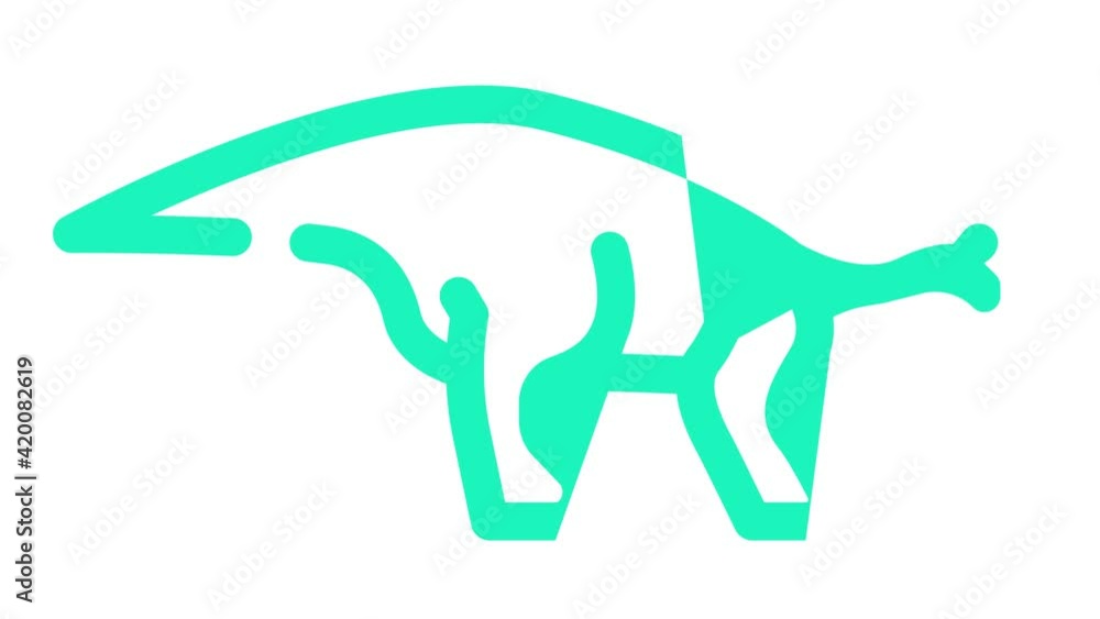 iguanodon dinosaur color icon animation iguanodon dinosaur color icon animation