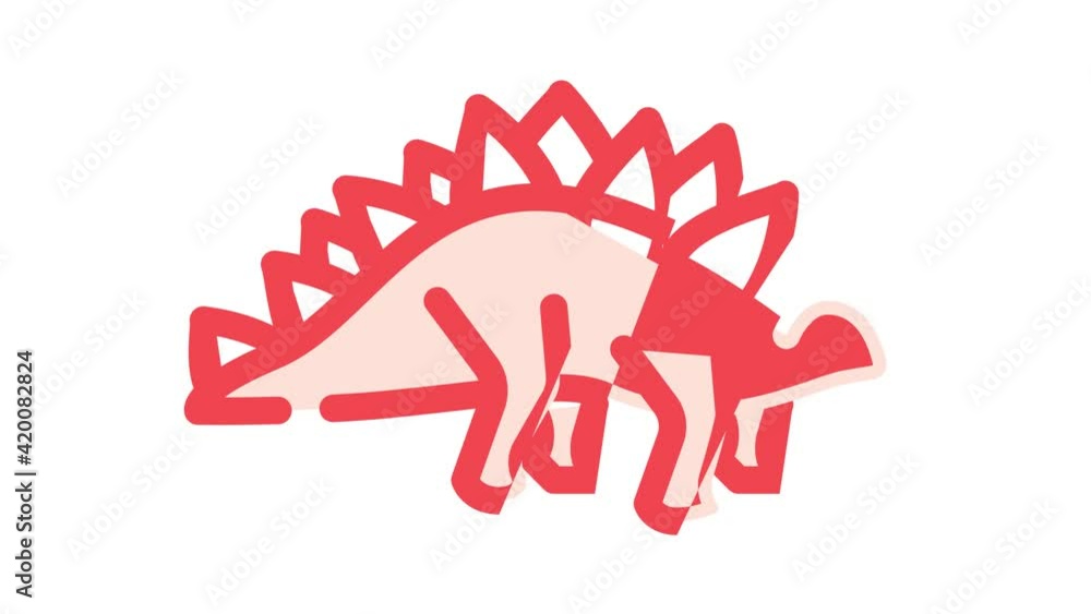 stegosaurus dinosaur color icon animation stegosaurus dinosaur color icon animation