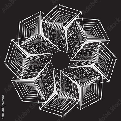 Dotted Halftone Vector Spiral Color Pattern or Texture