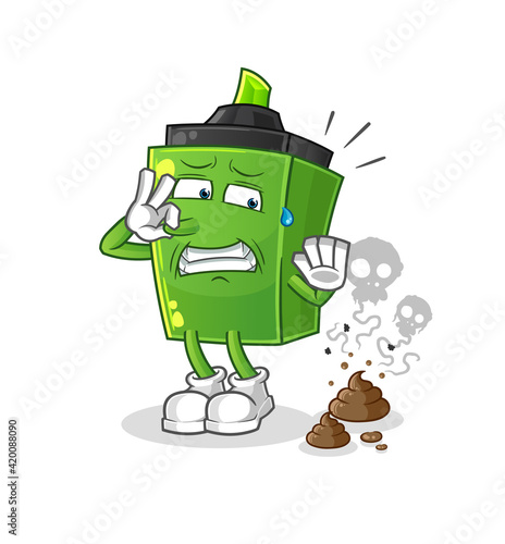 marker with stinky waste illustration. character vector