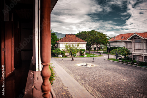 Beautifully reconstructed Filipino heritage and cultural houses that form part of Las Casas FIlipinas de Acuzar resort at Bagac, Bataan, Philippines. photo