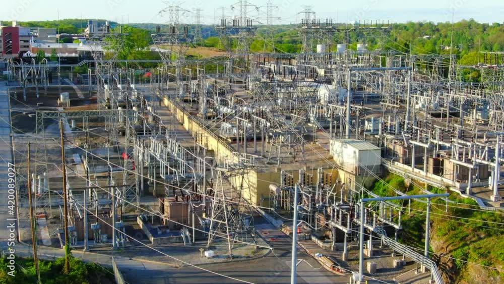 Aerial Pan View of an Electrical Power Plant -Part 3 Aerial Pan View of an Electrical Power Plant -Part 3