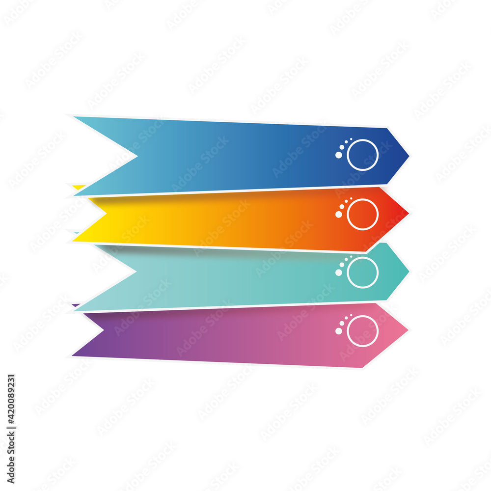 set of four banners with arrows set of four banners with arrows