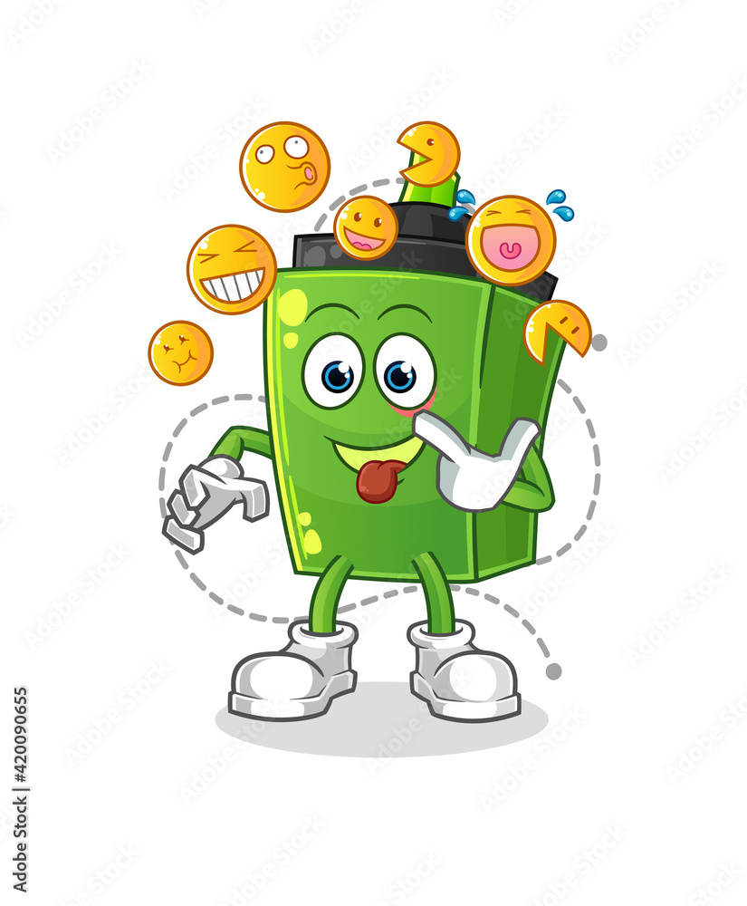 marker laugh and mock character. cartoon mascot vector marker laugh and mock character. cartoon mascot vector