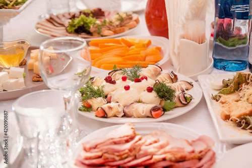 Appetizers beautifully laid out on the table