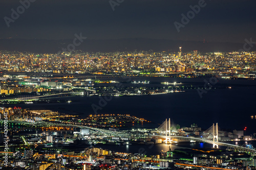 日本三大夜景 摩耶山掬星台からの1000万ドルの夜景 © 亮太 和田
