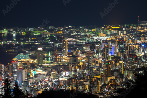 日本三大夜景 摩耶山掬星台からの1000万ドルの夜景