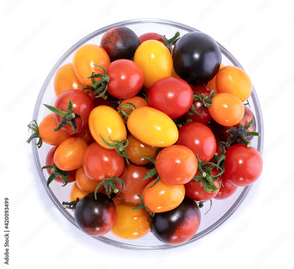 Cherry tomatoes on a white background. Food. Cherry tomatoes mix. Cherry tomatoes Cherry tomatoes on a white background. Food. Cherry tomatoes mix. Cherry tomatoes
