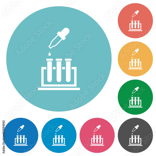 Chemical experiment flat round icons photo