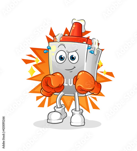 glue boxer character. cartoon mascot vector