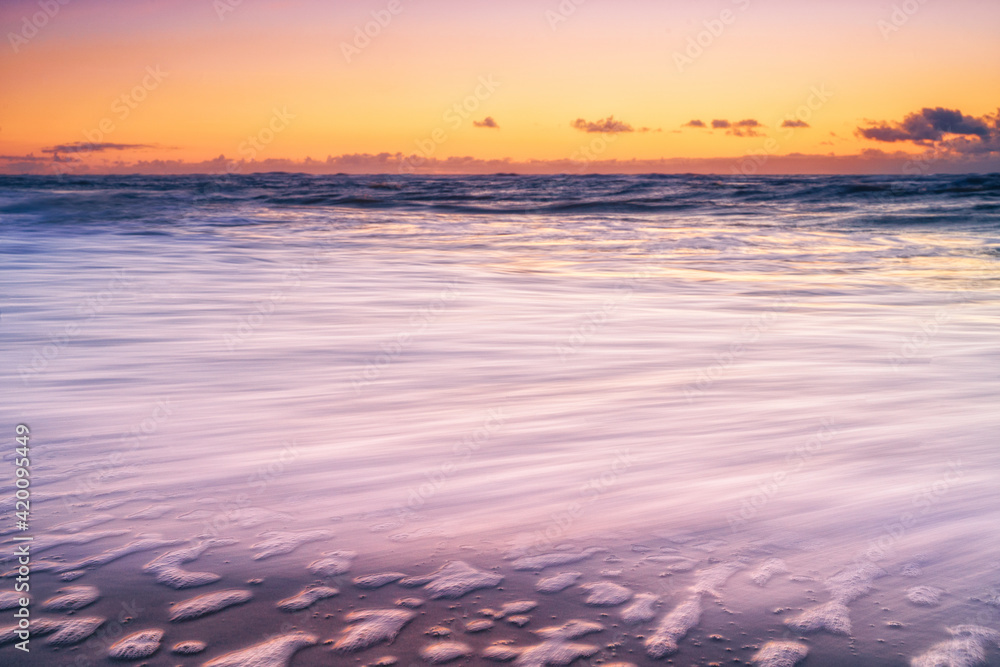 Beautiful beach and sunset background Beautiful beach and sunset background